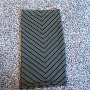 Olive and Black Bodycon Pencil Skirt
